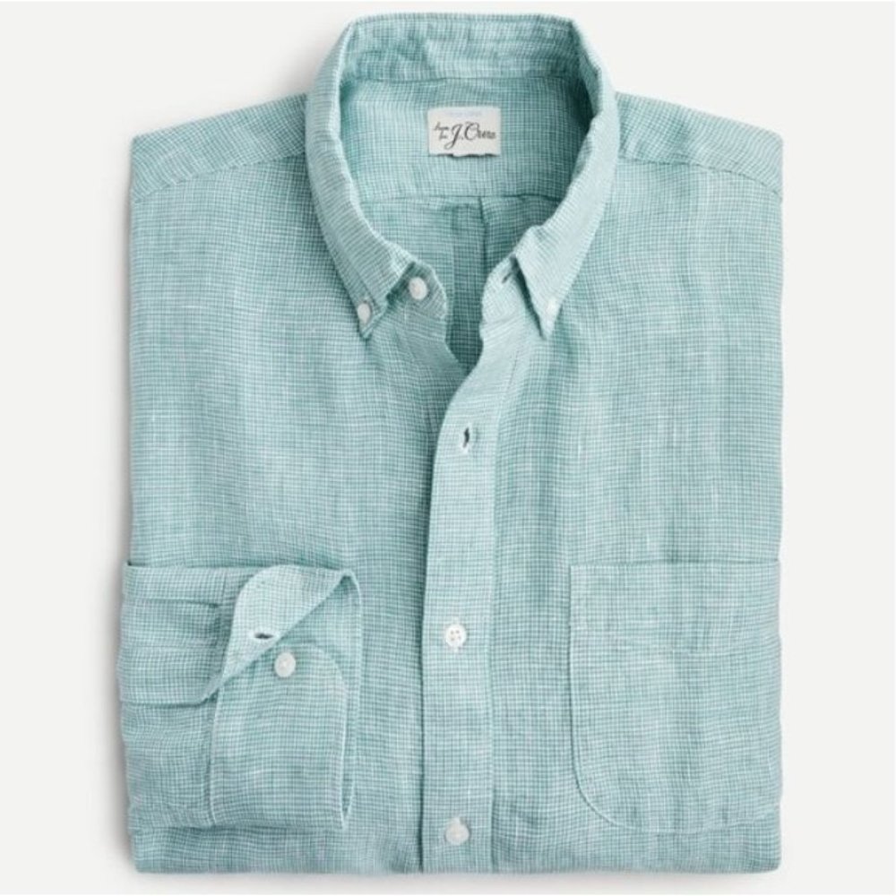 J. Crew Baird McNutt Irish Linen Button Down Shirt Slim Fit